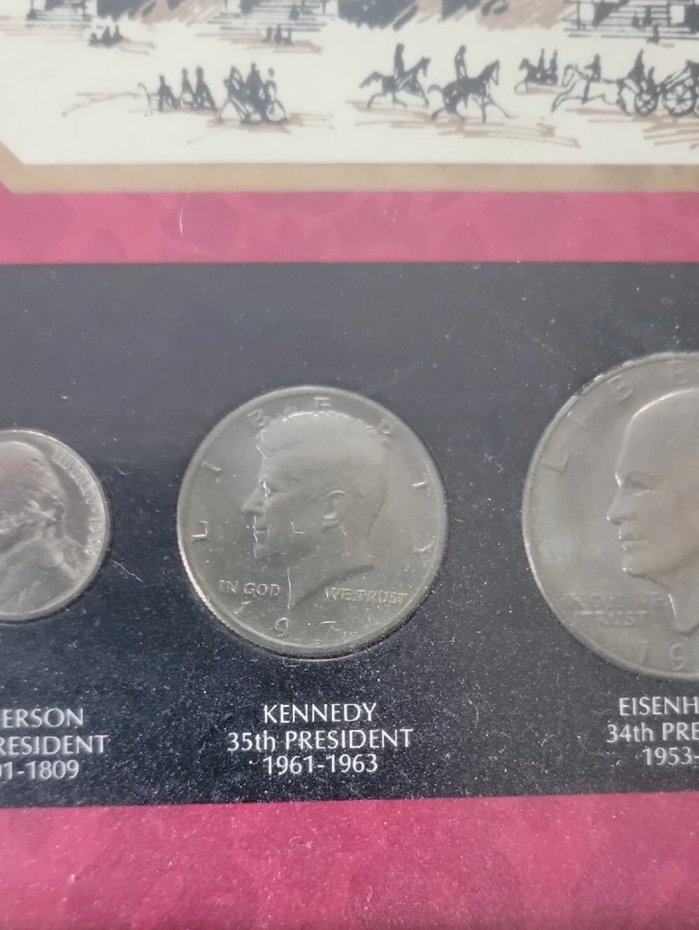 United States Presidential Coin Set in Pink Mat Framed Accent